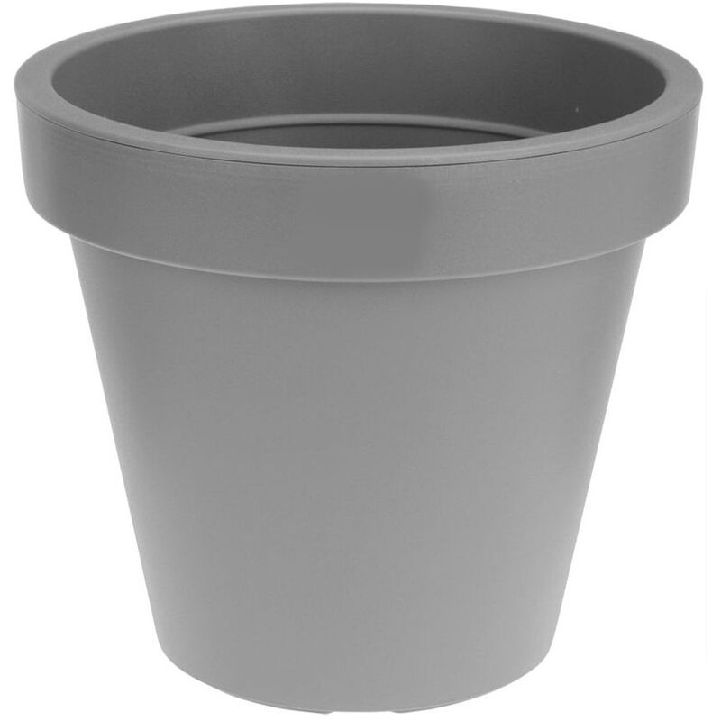Jardinière en plastique XXL grande - 58 cm/gris - Jardinière ronde pour l'extérieur et l'intérieur