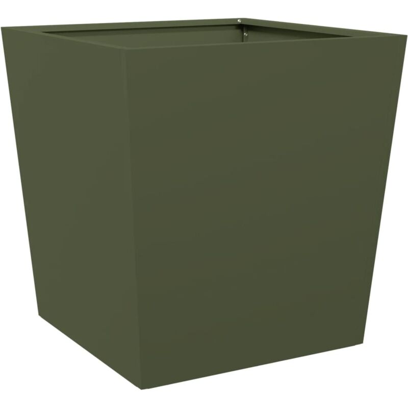 Pflanzkübel Olivgrün 50x50x50 Stahl Vidaxl