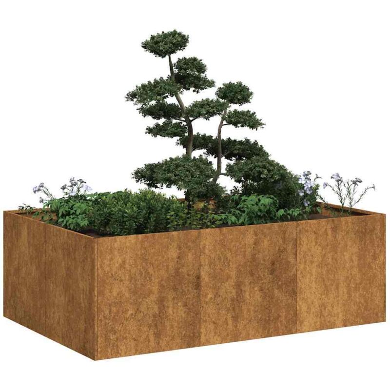 Pflanzkübel Rostig 120x80x40 Cm Wetterfester Stahl - Vidaxl