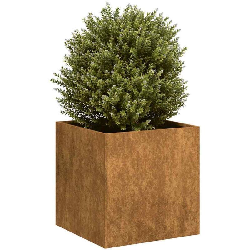 Pflanzkübel Rostig 40x40x40 Cm Wetterfester Stahl Vidaxl