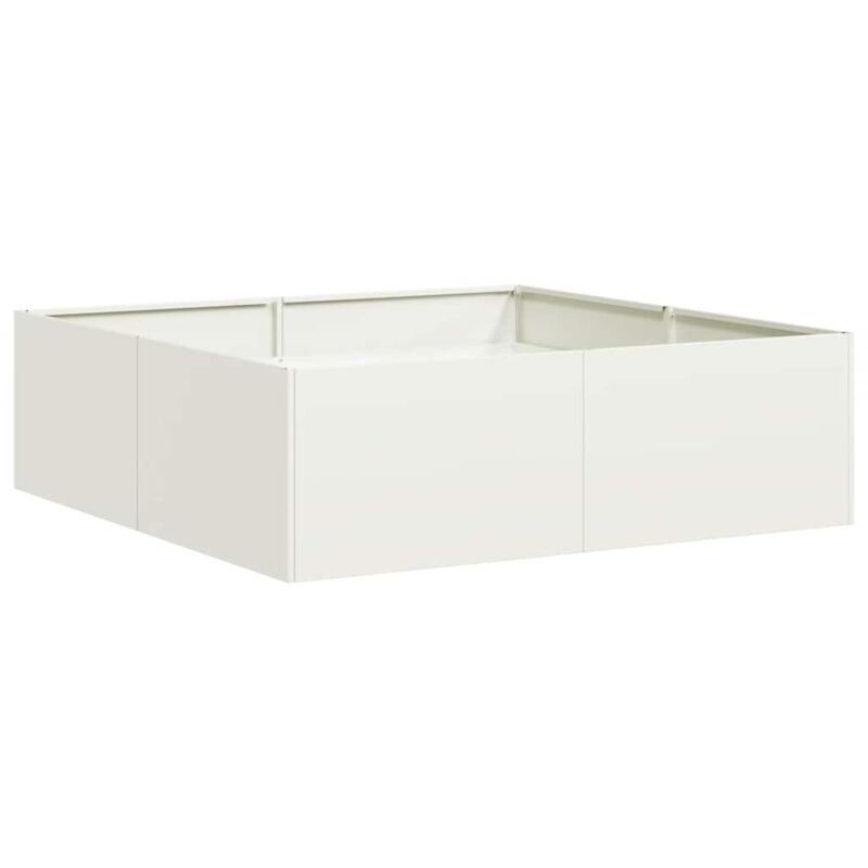 Pflanzkübel Weiß 100x100x30 Cm Stahl Vidaxl