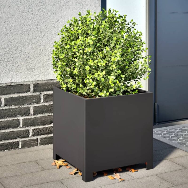 Pflanzkübel 2 Stk. Schwarz 40x40x40 Cm Stahl - Vidaxl