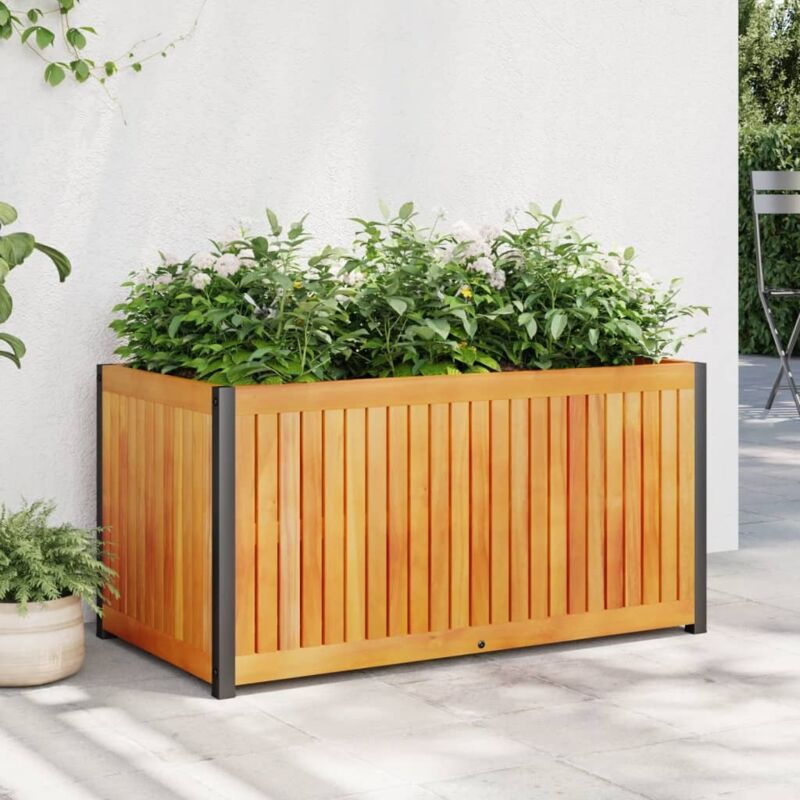 Pflanzkübel 85x45x44 Cm Massivholz Akazie Und Stahl - Vidaxl