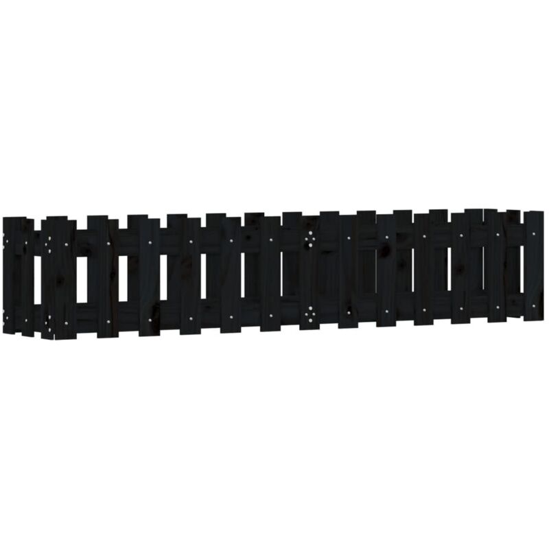 Hochbeet Latten-design Schwarz 150x30x30 Cm Massivholz Kiefer - Vidaxl