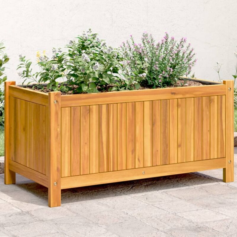 Vidaxl Pflanzkübel Mit Einlage 80x42x40 Cm Massivholz Akazie