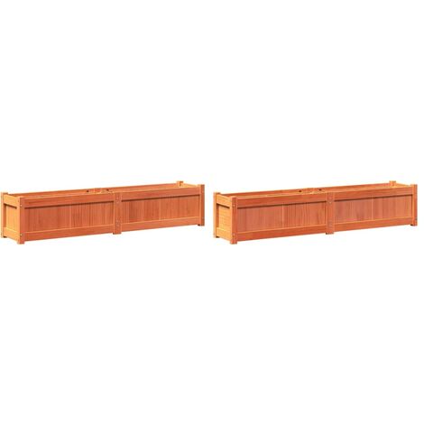 Pflanzkübel 2 Stk. Wachsbraun Massivholz Kiefer vidaXL