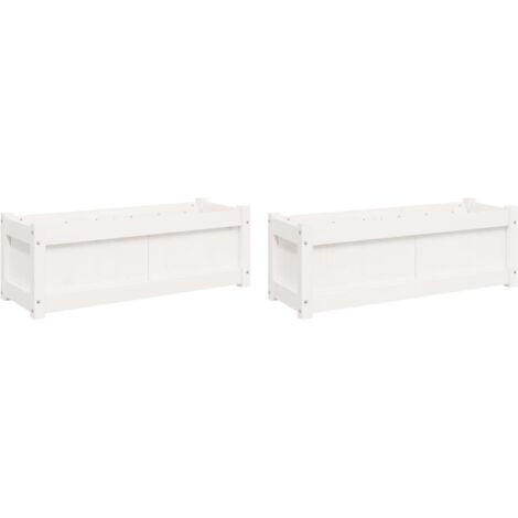 Pflanzkübel 2 Stk. Weiß Massivholz Kiefer vidaXL