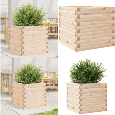 Pflanzkübel 50x50x45,5 cm Massivholz Kiefer - Holzpflanze - Holzh Planter - Hochbeet - Blumengarten - Kübelgarten - Home & Living