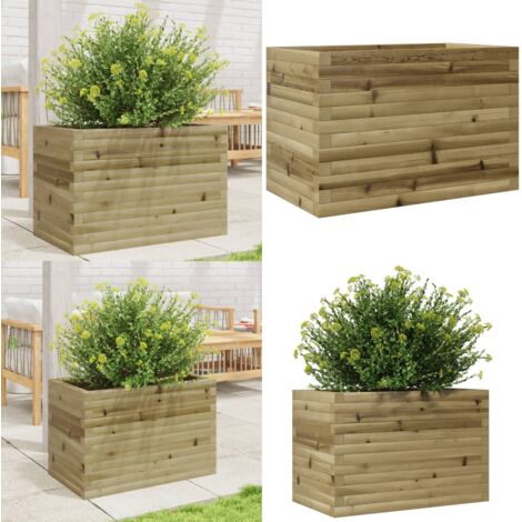 Pflanzkübel 70x40x45,5 cm Kiefernholz Imprägniert - Holzpflanze - Hochbeet - Blumenvase - Gartendeko - Pflanztopf - Home & Living