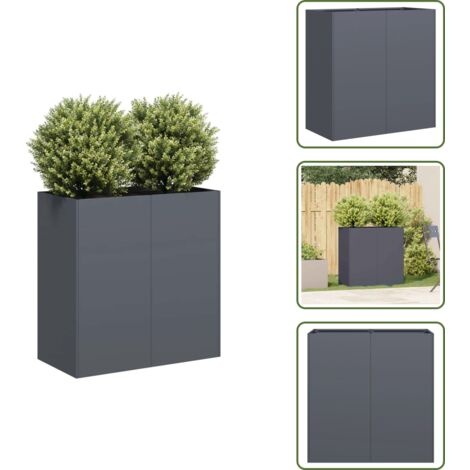 Pflanzkübel Anthrazit 80x40x80 cm Kaltgewalzter Stahl - Pflanzkübel - Pflanzgefäß - Pflanzschale - Hochbeet