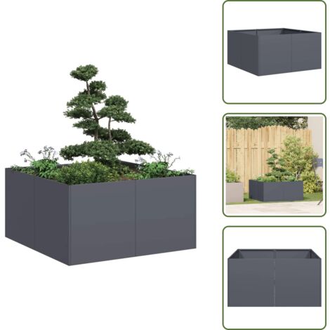 Pflanzkübel Anthrazit 80x80x40 cm Kaltgewalzter Stahl - Pflanzkübel - Pflanzgefäß - Pflanzschale - Hochbeet
