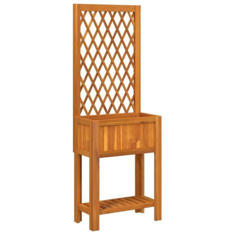 Pflanzkübel mit Rankgitter & Ablage 55x29,5x152 cm Akazienholz vidaXL