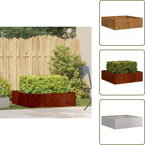 Pflanzkübel Rostig 100x100x30 cm Wetterfester Stahl - Pflanzgefäß - Pflanzgefäße - Pflanztopf - Pflanzgefäßständer