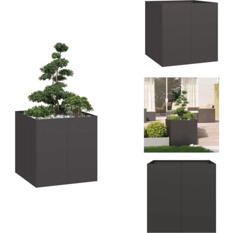 Pflanzkübel Schwarz 80x80x80 cm Stahl - Pflanzkübel - Pflanzgefäß - Pflanzschale - Hochbeet