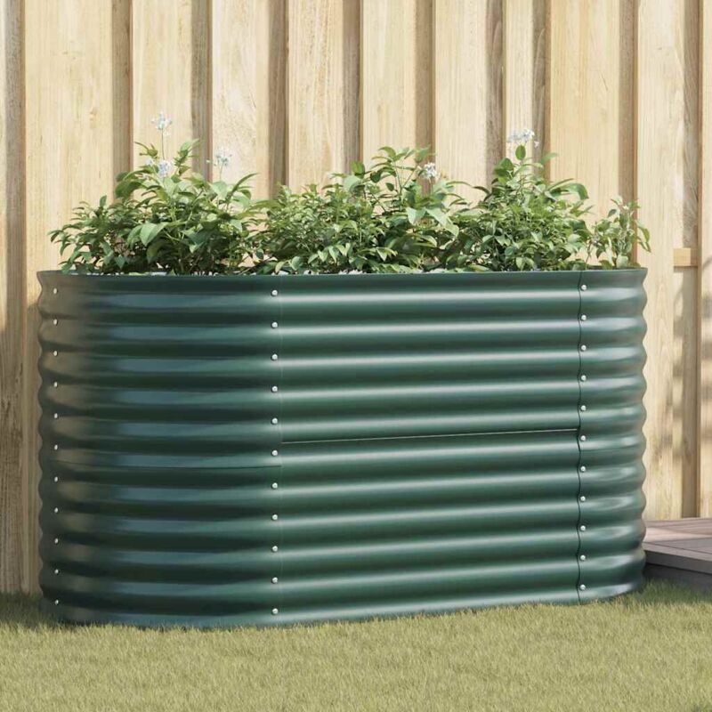 Garten-hochbeet Grün 160 X 80 X 81 Cm Stahl Vidaxl