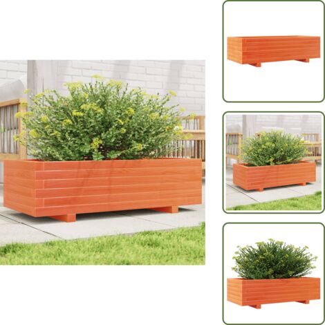 Pflanzkübel Wachsbraun 90x40x26,5 cm Massivholz Kiefer - Holzpflanze - Blumentopf - Kübel - Gartendekoration - Pflanzgefäß
