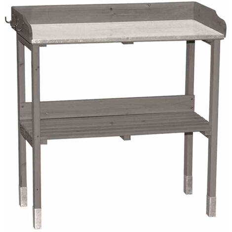 Pflanztisch 76x37x81cm grau Blumenkübel Blumenkasten Pflanzkübel Garten Terrasse