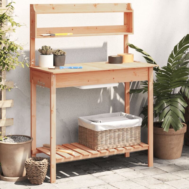 Pflanztisch Mit Waschbecken 147, 5x44x139, 5 Cm Massivholz Tanne - Vidaxl