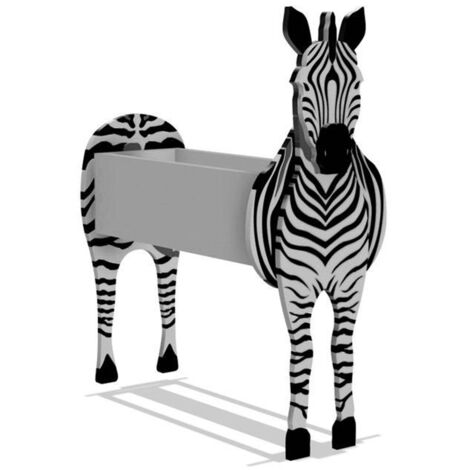 Pflanztopf aus PVC mit Zebra-Motiv, 34 x 24 cm – abnehmbar und einzigartiges Design für Sukkulenten und kleine Blumen