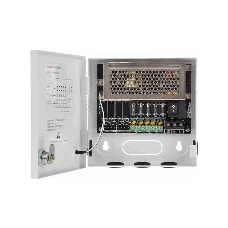 Dahua - PFM340-5CH - Alimentation 12 Vdc 4A, 5 sorties terminales