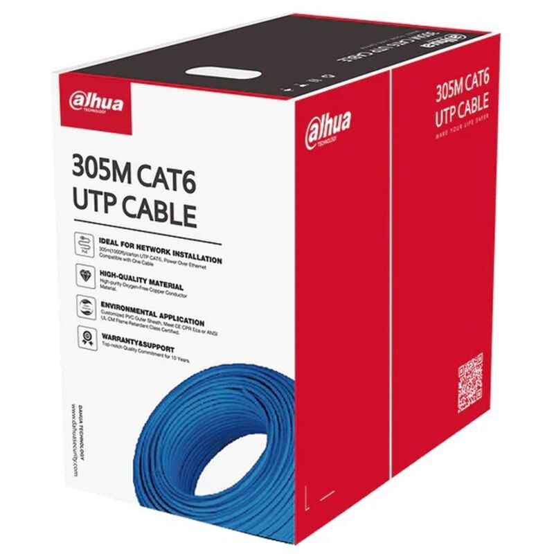 Dahua - PFM920I-6UN-C - Câble utp CAT6 305 m Cordon de déchirure en pvc