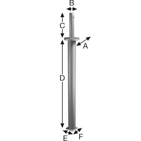 Pfostenhalter PDS60G 80x24x125x600x70mm STA roh galvanisch,gelb verz.100 ST./VE