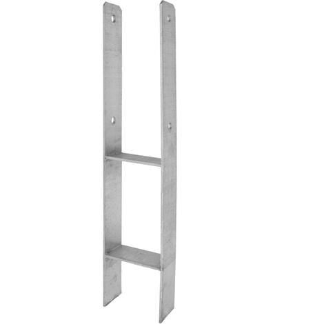 Pfostenträger Pfostenanker H-Form verzinkt 141x5,6x600 mm