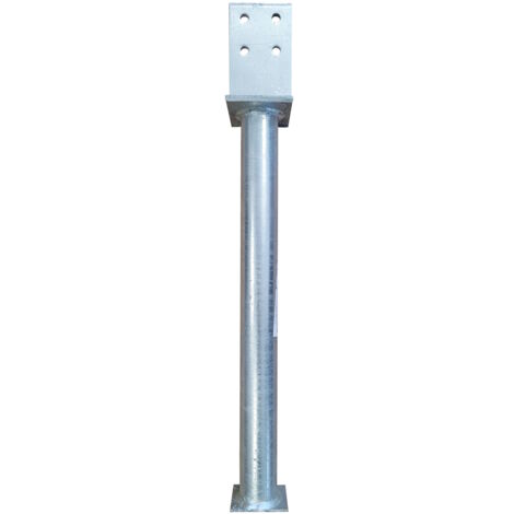 Pfostenträger Pfostenanker T-Form mit Rohrdolle verzinkt 130x80x7x630  mm