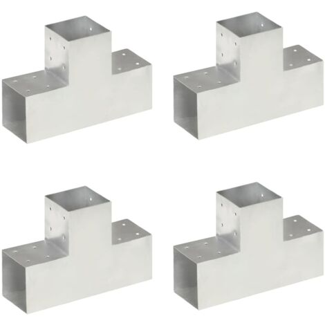 Pfostenverbinder 4 Stk. T-Form Verzinktes Metall 101 x 101 mm