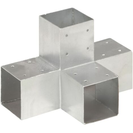Pfostenverbinder X-Form Verzinktes Metall 91 x 91 mm