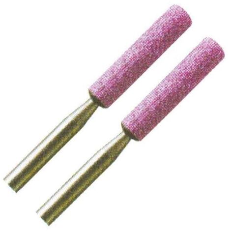 PG MINI - 2 MOLE CILINDRICHE ABRASIVE PER AFFILATURA CATENE MINI POGGI - COLORE ROSSO RUBINO 4,0x19