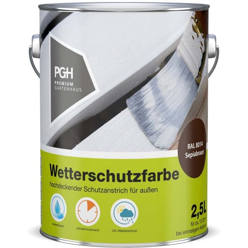 Premium peinture de protection contre les intempéries pour abris jardin - Poids cov : 0,115 - PGH