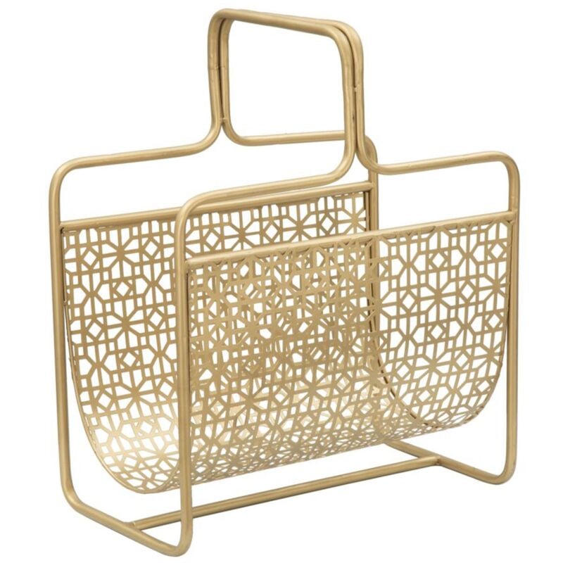 Porta giornali glam in metallo colore oro per