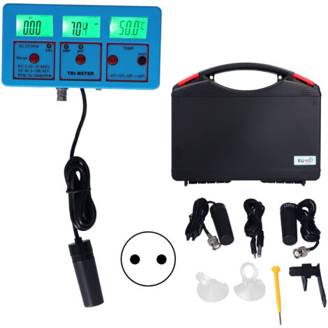 PH-118 Multi-Parameter-Wasserqualitätstester mit hintergrundbeleuchtetem LCD-Display – Misst ORP, pH-Wert, EC, TDS, CF, Temperatur – 220-V-EU-Stecker