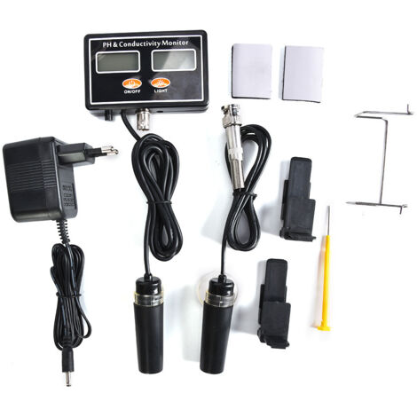 pH/EC-Wasserqualitätstester mit austauschbarer pH-Sonde, 220-V-EU-Stecker
