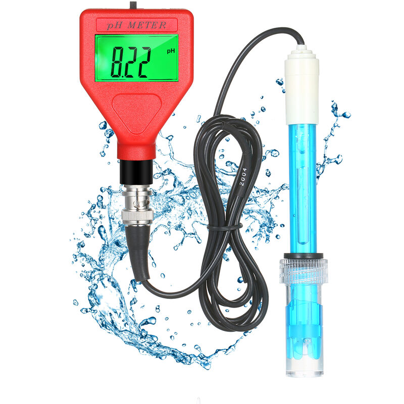 pH-Meter 0-14pH Messbereich Wasserqualitätstester 1,5-Zoll-LCD-PH-Stift mit grüner Hintergrundbeleuchtung zum Brauen von Lebensmittelsaucen in Wasser