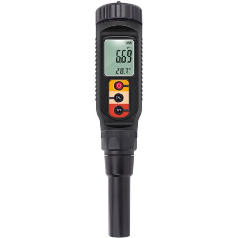 pH-Meter für Lebensmittel (0,00–14,00 pH) – Professionelles, temperaturkontrolliertes pH-Messgerät – Hochpräziser Sensor – Bodenanalysator für Fleisch- und Käsekonserven