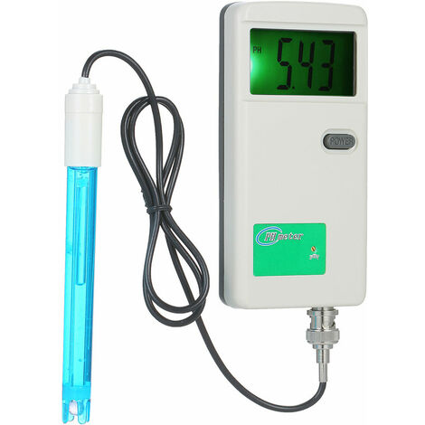 Ph-Meter Probador de pH de alta precisión Pantalla de retroiluminación portátil Probador de calidad del agua potable para laboratorio de agua Hidroponía Acuario Piscina Blanco Ph-3012B