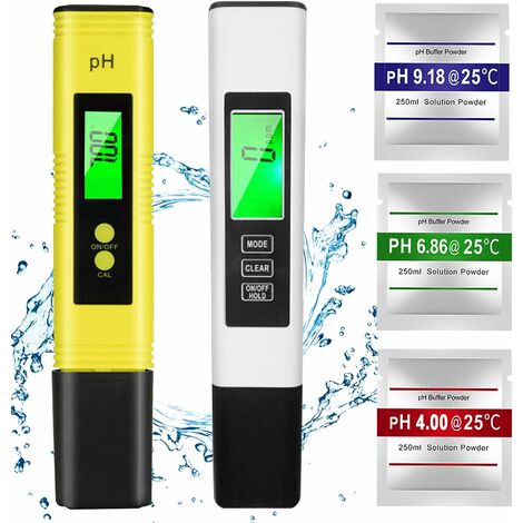 pH-Meter, Tds&EC-Meter, Temperatur, 4-in-1-PH-Wasserqualitätstester mit LCD-Display, Selbstkalibrierung