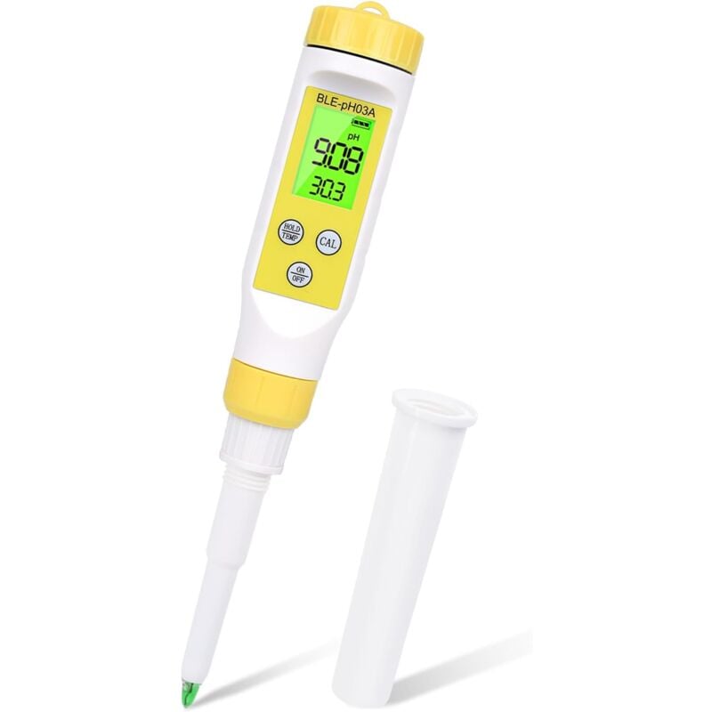 PH Mètre Alimentaire, Testeur pH Numérique à ponction pH Meter Biere de Haute précision avec écran lcd rétroéclairé et atc pour Aliments, sols