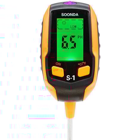 PH-mètre De Sol, Testeur D'humidité/lumière/pH/température Du Sol 4-en-1 Kits D'outils De Jardinage Pour Jardin, Batterie Incluse