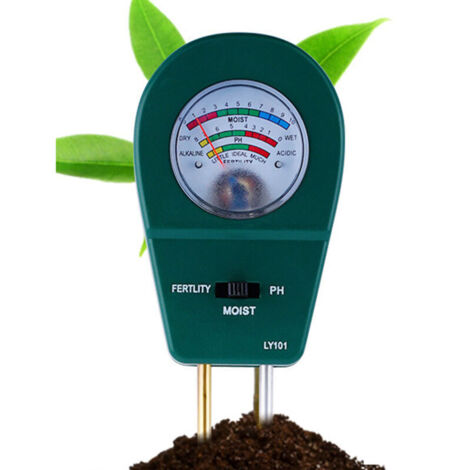pH Mètre du Sol, Testeur Plante 3-en-1 pour Sol Humidité/Fertilité/pH pour Entretien Plantes, idéal pour Jardin, pelouse, Ferme, intérieur et extérieur (Pas Besoin de Batterie)