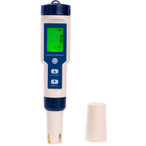 PH mètre électronique 5 en 1 avec TDS EC salinité température pH Testeur Multi-paramètres étanche IP67 de Haute précision pH-mètre de l'eau Compensation Automatique de la température