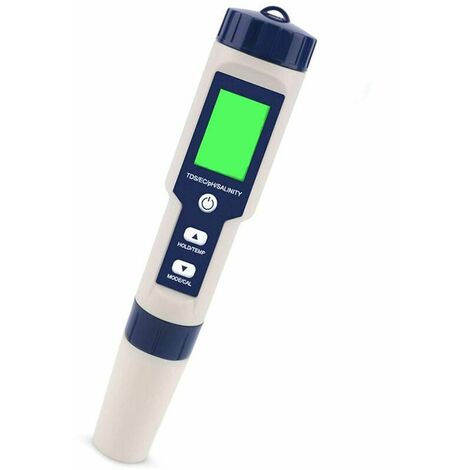 Testeur de pH Mètre Électronique COUCOU, 5 en 1, Testeur de pH, Qualité de  l'Eau, Compteur de Température, pH, EC, Sel, TDS pour Piscine