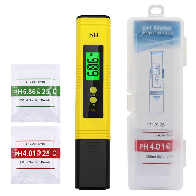 PH-mètre numérique, 0,01 pH pH-mètre à stylo très précis pour la culture hydroponique, la boisson domestique, les piscines et les aquariums,