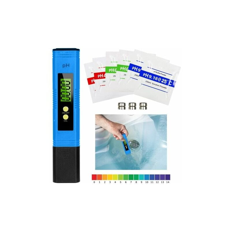 Fei Yu - ph Mètre Numérique, Testeur de qualité de l'eau Digital lcd, Plage de Mesure pour 0-14 Ph, 0,01 Ph Précision, pour l'eau Potable, Aquariums,