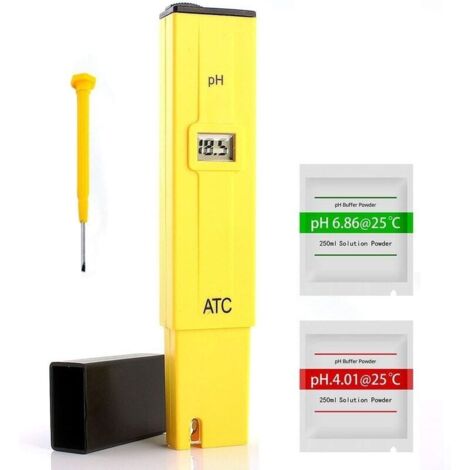 PH Mètre Numérique,Testeur de Ph Professionnel, électrique numérique de poche PH Mètre d'eau testeur hydroponie Stylo à écran LCD,Fonction D'étalonnage Automatique et 0,00-14,00 Gamme de Mesure-LIAIKI