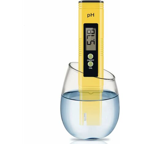 PH-mètre, PH-mètre numérique haute précision de qualité de l'eau avec ATC, plage de mesure 0-14 testeur de PH pour eau potable domestique, hydroponique, eau d'aquarium, piscine, Yellow-p