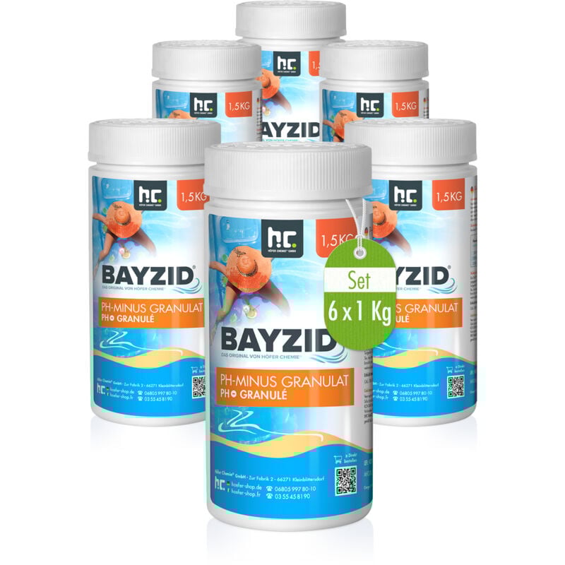 Höfer Chemie Gmbh - Höfer Chemie 6 x 1.5 kg (9 kg) bayzid pH moins granulé - l'ORIGINAL pour une valeur de pH optimale et une excellente qualité de