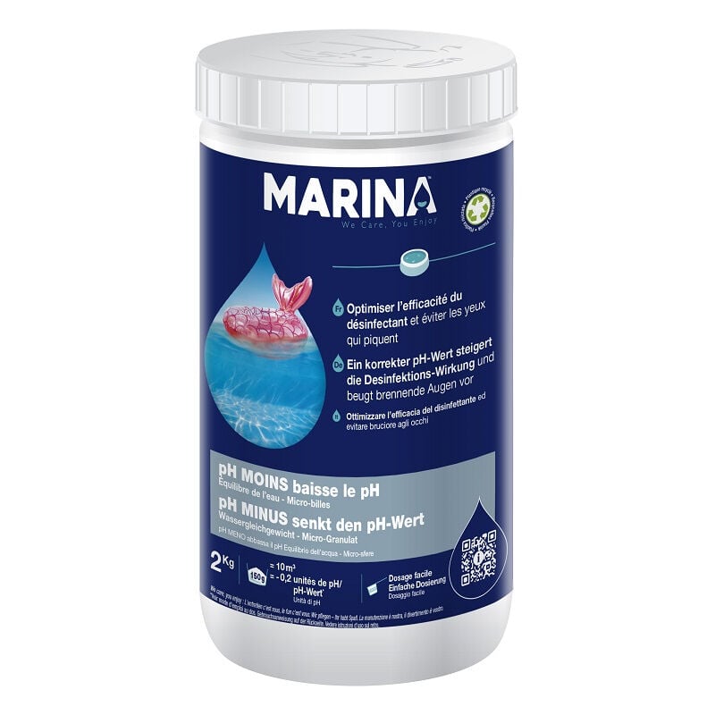 Marina - quilibre de l'eau- pH Moins micro-billes 2kg